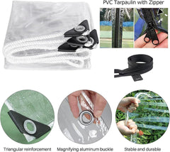 Outdoor Curtain with Zipper Waterproof ,Transparent Tarpaulin, Garden Gazebo 0.5mm PVC Tarpaulin Side Panels, for Pergola, Terrace,zipper tarpaulin Side Panels,Heavy-Duty ( Size : H2.5xW3m/H8.2xW9.8ft