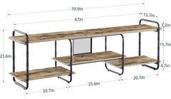 VECELO TV Stands up to 55 Inch,Entertainment Center/Media Console Table with Adjustable Storage Shelves for Living Room/Bedroom,