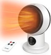 ECOWELL Space Heater Fan Combo, 1500W 2S Fast Heating Electric Ceramic Heater with Remote & LED Display, Overheating and Tip-Over Protection, Portable Quiet Desk Air Circulator Heating Fan