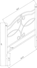 Coaster Home Furnishings Callie Transitional 42-inch Metal Open Frame Headboard for Bedroom Twin Size Matte Black 450102T