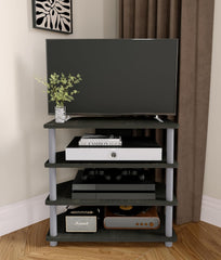 TV Stand with Storage, Four-Shelf TV Entertainment Center for TVs Up to 32", TV Stand for Bedroom, Living Room