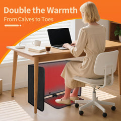 Under Desk Heater Foldable, Quiet Space Heater for Office with Timer, 8 Temp Levels, Auto Shut Off, Energy Efficient, Portable Foot Warmer