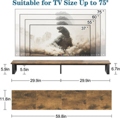 aboxoo 47" TV Riser for 32-60 inch TV, TV Riser Stand Shelf, Tabletop TV Stand Riser, Computer Monitor Table for Home Living Room, Study Office (Black)