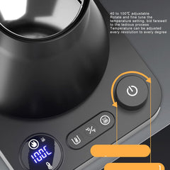 Electric Gooseneck Kettle, Electric Water Kettle 1200W 304 Stainless Steel Temperature Control Teapot Pour Over Coffee Kettle with LCD Screen Time Coffee and Tea Kettle