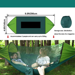 Camping Hammock Tent with Net, Waterproof Hammock with Tree Straps and Carabiners, Portable Ultralight Nylon Parachute Hammocks, for Travel Beach Camping (Color : A, Size : 290x140cm)