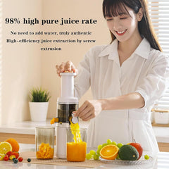 Compact Masticating Slow Juicer, 620ml Electric Cold Press Juicer, Portable Slow Masticating Juicer, 120W Motor, Reverse Function, Easy to Clean, for Citrus, Orange, Fruit, Vegetable