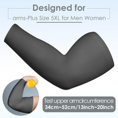 Chuarry 4 Pairs Plus Size Arm Sleeves for Women Men UV Sun Protection Cooling Ice Silk Arm Wraps for Flabby Arms