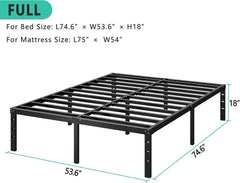 Metal Platform Bed Frame 14 Inch Tall,No Box Spring Needed,King Size Bed with Heavy Duty Strong Support Slats,Easy to Assemble,Black