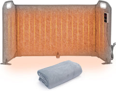 Foldable Under Desk Heater with Blanket, 5-Fold Plus Size, 8 Levels High Temperature Version Leg Foot Warmer, 1-9H Timer, Digital Display, No Odor Safe Portable Electric Space Heater for Office Home