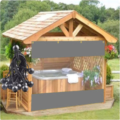 Waterproof Outdoor Clear Tarp Curtain 0.5mm Pergola Side Panels for Yard Gazebo Window, with Bungee Ball, Customizable (Color : Gray, Size : 2.1x2.5m/6.9x8.2ft)