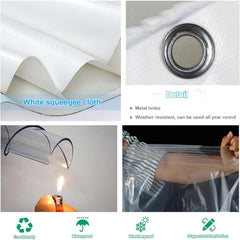 Tarpaulin Side Panels Transparent Waterproof, Outdoor Tarp Curtains Tarpaulin with Zipper Door, PVC Tarpaulin Sheet Cover for Gazebo Porch Pergola, Clear Canopy,W×H-1.8×3m(5.9 * 9.8ft)