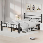 Metal Twin Bed Frames, Noise-Free Design & Underbed Storage Heavy Duty Bed Frames with Headboard No Box Spring Needed/Tool-Free Assembly