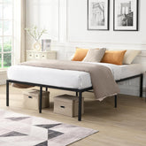 Heavy Duty Metal Queen Size Bed Frame, Steel Platform Bed Frame with Round Corner Legs, No Box Spring Needed, Noise Free, Easy Assembly (Queen)