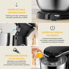 Electric Stand Mixer,10 Speeds Tilt-Head Food Mixer, 3-IN-1 Kitchen Mixer for Daily Cooks with 6.5 QT Bowl,Dough Hook, Beater, Whisk (Almond Cream)