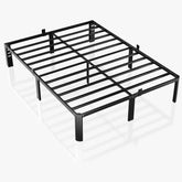 Metal Bed Frame,Twin Bed Frames with Fixed Stand,Bedframe with Storage Space,Easy Assembly,No Box Spring Needed,Headboard Hole and Round Corner Legs Mattress Retainers 14 Inch,Black,Twin