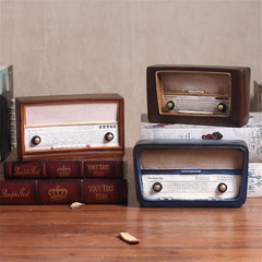 Meiiron Desk Decorative Ornaments Retro Old Vintage Radio Model Crafts Living Room Bookcase Props - Resin Ornament (Color : A)