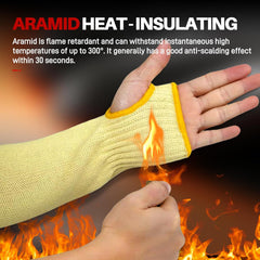 Cut Resistant Sleeves With Thumb Hole, Arm Protectors For Thin Skin And Bruising, Kevlar Sleeves Arm Protection For Women, Men, Elderly (17.7in, Black)