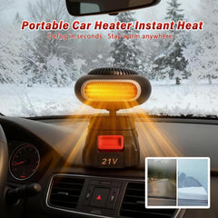 Battery Operated Heaters for Indoors Car, Portable Rechargeable Heater, Car Window Defogger, Anti-Tilt, Quiet Long Heating, Fits Golf Cart & Office (Big Batteries *2)