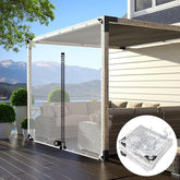 Outdoor Clear Tarp Curtains With Zipper,Pergola Gazebo Patio Porch Carport 0.5mm Pvc Transparent Tarpaulin Side Panels,Waterproof Tarpaulin With Grommets,Partition Curtains,L×H-3.7*1.8m(12.1*5.9ft)