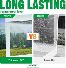Clear Canopy Sidewalls for 10x10 Pop Up Tent, Transparent Window Curtain Cloth, 8 Mil PVC Enclosure Fabric with Zipper and Velcro, 3Pack Sidewalls Only