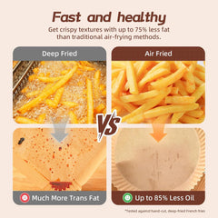 6.0 QT Large Digital Air Fryer with Window for Kitchen Use,Nonstick Made without PFAS, Touchscreen Display,400F,Customized Temp/Time,NonStick Basket,Black