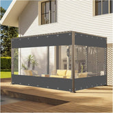 IBOWZ Clear Duty Gazebo Tarpaulin Clear Pergola Curtains Waterproof Clear Tarpaulin Waterproof Heavy Duty PVC Pergola Side Panels for Gazebo, Porch, Customizable