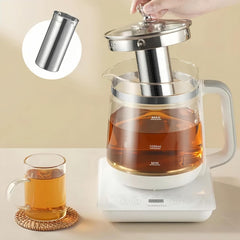 Electric Kettle, 1.8L Large Electric Health Pot with Tea Infuser & Stewing Cup, Egg Rack, 18-in-1 Multi-Function Electric Kettle for Soup, Herbal Tea,Smart Water Boiling- Adjustable Temp