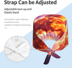 Cleaning Working Cap Comet in Space Printed Chef Hat for Women & Men, Adjustable, Breathable Black