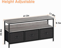 CuisinSmart 55 Inch TV Stand for Living Room, 3-Drawer Entertainment Center with Open Shelf, Modern Television Table Center Media Console with Storage Solutions