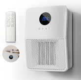 Electric Space Heater, 3-IN-1 Portable Heater for Wall Mount/Hook/Desktop, Remote&Thermostat, 3 Modes, 24H Timer, 1500W PTC Fast Heating Ceramic Heater for Office Bedroom Bathroom, White