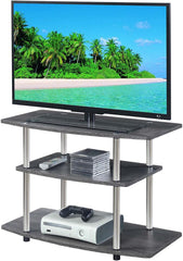 Convenience Concepts Designs2Go No Tools 3-Tier Stand Entertainment Center 37 Inches, Modern TV Console with Shelves for Living Room, 31.5", White