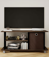 Three-Tiers 50 Inch Living Room TV Stand with Bin, Living Room TV Entertainment Center with Three Shelves for TVs Up to 40", Under TV Cabinet with Storage for Living Room, Bedroom