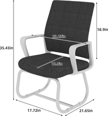 Modern Office Accent Chair– Metal Frame, Desk Chair No Wheels with Comfortable Cushion, Ergonomic Chair, Home & Office Use, Multiple Colors Available. (Black)