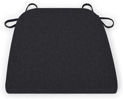 Chair Cushions for Kitchen Chairs - Dining Chair Pads with Ties, Non Slip Back, Removable Cover - 16" x 16.5", Black - U-Shape Seat Cushions
