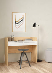 Tvilum Home Office Writing 2 Storage Drawers, Jackson Hickory/White Desk