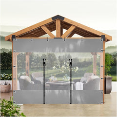 Clear Tent Side Panel Curtain, 0.5mm Waterproof Pergola Sides with Eyelets, Rainproof Dust-Proof Canvas Tarpaulin for Gazebo Balcony (Color : Gray, Size : 3x2m/9.8x6.6ft)