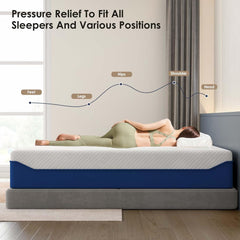 Queen Size Mattress, 12 Inch Queen Gel Memory Foam Mattress for Cool Night & Pressure Relief, Medium Firm in a Box, Back Pain Relief, Washable Cover, 80”x60”x12”