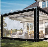 RAGGZZ Outdoor Curtain, Transparent Tarpaulin, Clear Tarpaulin, Glass Tarpaulin with Metal Grommets, Protects Against Water, for Gazebo, Pergola, Customizable (Size : 2.2x2m)