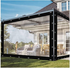 RAGGZZ Outdoor Curtain, Transparent Tarpaulin, Clear Tarpaulin, Glass Tarpaulin with Metal Grommets, Protects Against Water, for Gazebo, Pergola, Customizable (Size : 2.2x2m)