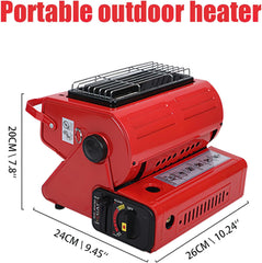 Portable Handheld Ice Fishing Heater, 2500W, Stainless Steel Frame, Ceramic Slate, Gas Tank (Black)