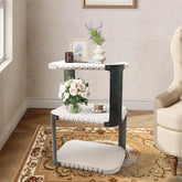 3-Tier End Table, Rustic Side Table with Metal Frame, Accent Bedside Table, 3 Tier Night Stands for Living Room, Bedroom, Entryway, Small Spaces (Rectangle)