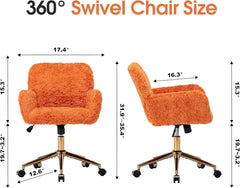 DONICK Modern Teddy Home Office Chair,High Back Ergonomic Desk Chairs Adjustable Height Swivel Armrests for Home,Office,Makeup Room,Bedroom(Pink)