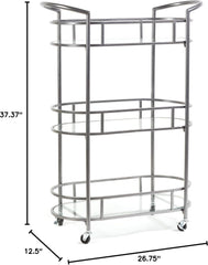 Westwood Antique Copper Bar/Serving Cart 26¾" x 12½" x 37⅜"