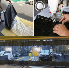 Outdoor Tarpaulin Curtains Transparent Pergola Side Panels Tear-Resistant Tarpaulin, for Patio, Gazebo, with Grommets, Customizable (Color : Black, Size : 2.2x2.5m)