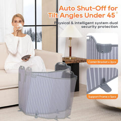 Under Desk Heater for Office, Foldable Under Desk Foot Warmer with 12H Timer & 8 Heat Levels, Portable Space Heater for Leg, Foot and Ankle, Safe & Quiet Anti-tilt Surrounding Panel Heater, Grey