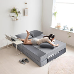 4 in 1 Convertible Folding Sofa Bed - Floor Couch Memory Foam Couch Floor Lounge Sleep Mattress for Living Room Guestroom Home Apartment Floor Sofa Bed Dark Gray
