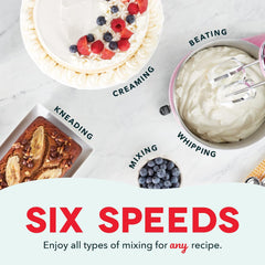 Dash Stand Mixer (Electric Mixer for Everyday Use): 6 Speed Stand Mixer with 3 qt Stainless Steel Mixing Bowl, Dough Hooks & Mixer Beaters for Dressings, Frosting, Meringues & More - Black