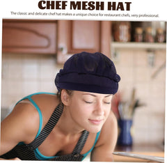 Cabilock Breathable Reusable Chef Hat for Kitchen Cooking Lightweight Restaurant Cook Caps Stylish Unisex Baker Headgear for Catering Food Shops and Hospitality Uniforms Black