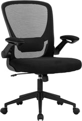 Office Chair Computer Chair Ergonomic Desk Chair Modern Rolling Executive Mesh Chair with Lumbar Support and Adjustable Mid Back Flip-up Armrests(Black)