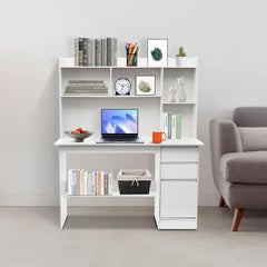 Big Industrial Home Office Desk with Storage, Modern Simple Laptop Desk Study Writing Table for Home, Office, Study, Writing (39.4in L)